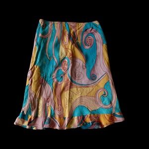 Vintage 80's Lapis Maxi Skirt Fairy Cottage Boho Sz 30 Art LA Needs Belt